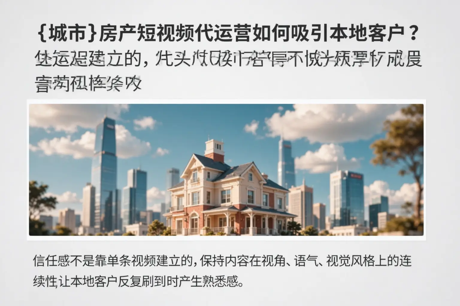 吉安房产短视频代运营如何吸引本地客户？
