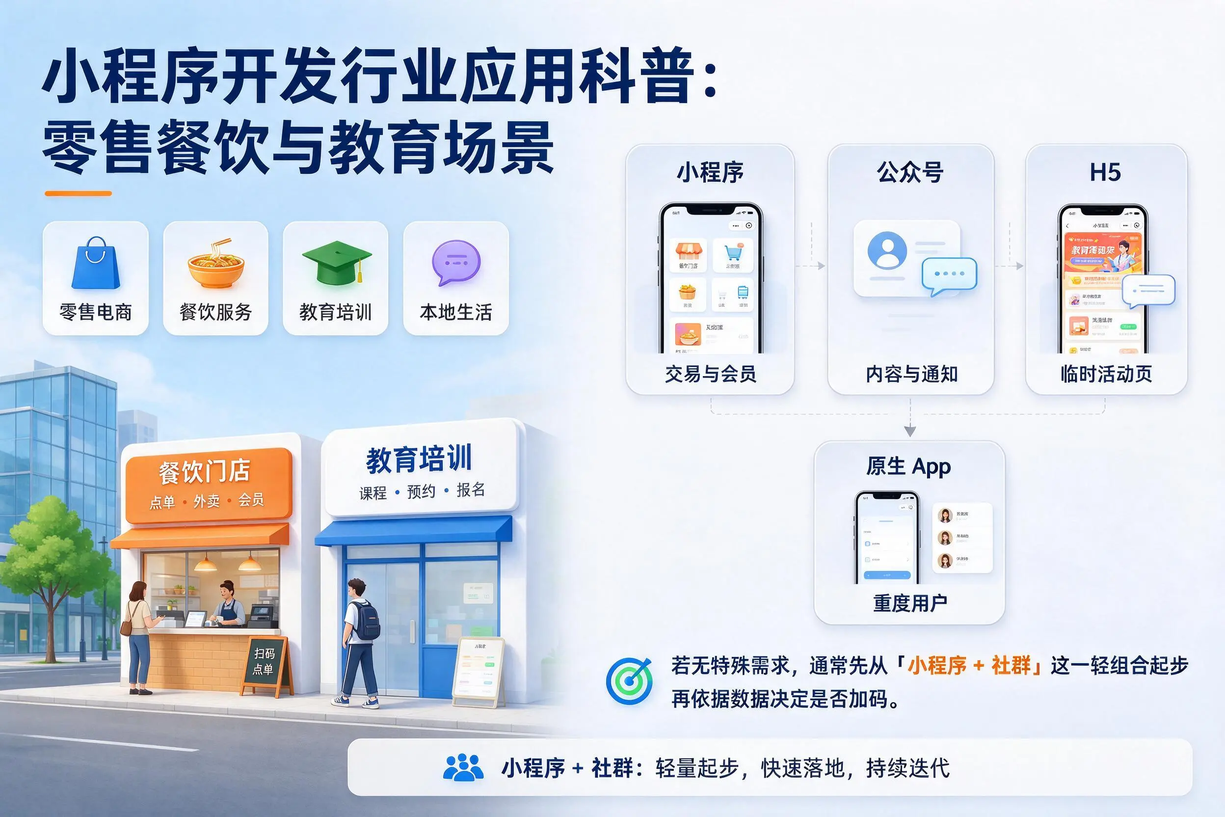 吉安小程序开发行业应用科普：零售餐饮与教育场景