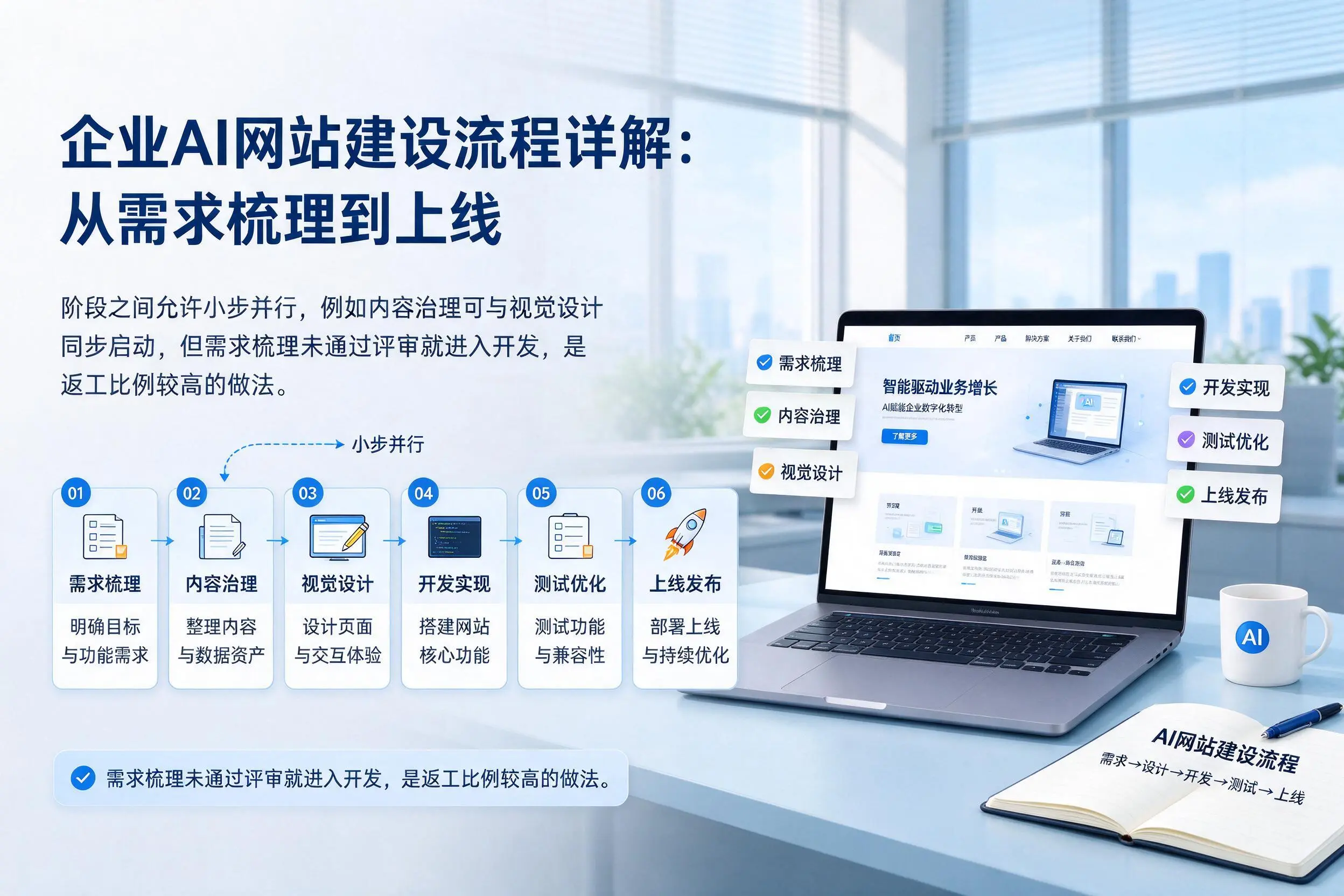 吉安企业AI网站建设流程详解：从需求梳理到上线